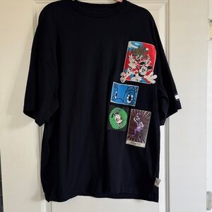 Disney x Tommy Hilfiger Black Graphic T-Shirt with Colorful Prints